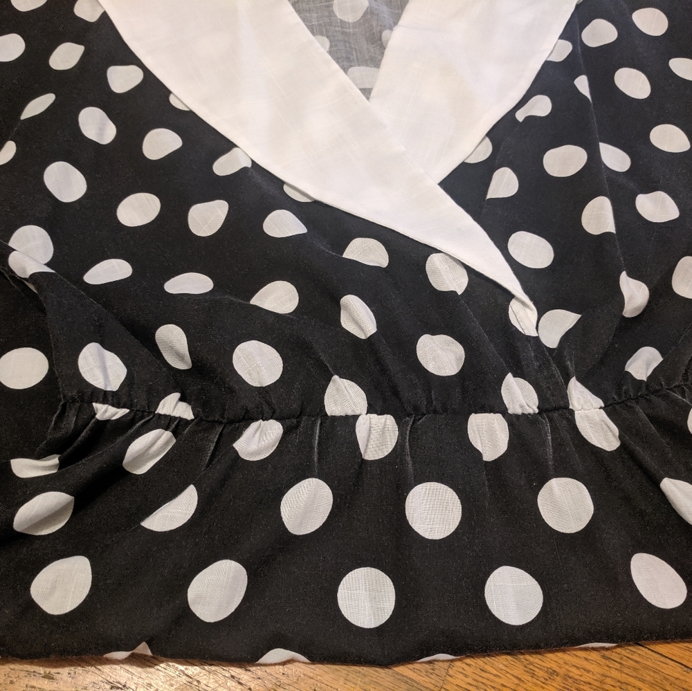 80s Fun Polkadot Black and White Dress - Picture 4 of 6